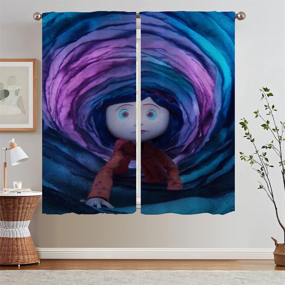 Coralines2 Cabinets for Living Room Decoration Children's Room Curtains Blackout Bathroom Curtain Tiebacks Window Sheer Curtains