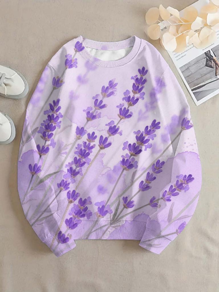 Fashion Flower Women round-neck sweatshirt 3D Print Y2k Streetwear Autumn Sweatshirts Oversized Pullovers Woman Clothing Tops