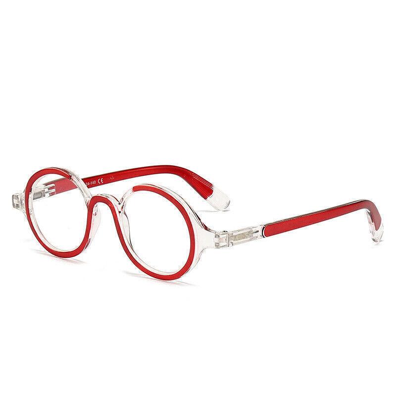 Round Readers Spring Hinges Reading Glasses Fashion Clear Presbyopic +1.0 ~ 4.0 =+1.00 strength