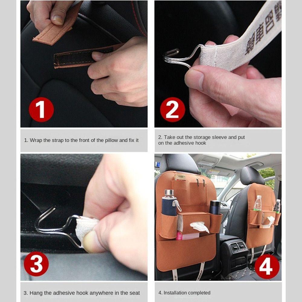 Multi-functional Car Rear Seat Storage Bags Felt Anti-kick Pad Durable Storage Pockets  Universal