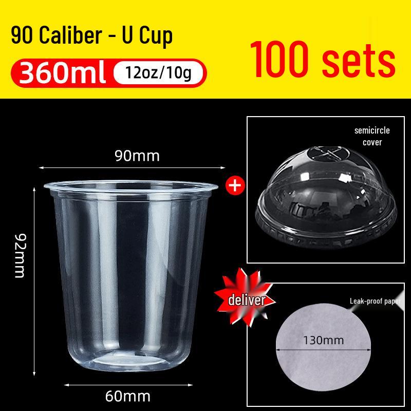 Leak-Proof PET Plastic Beverage Cup with Lid – Transparent Disposable Coffee & Cold Drink Cup