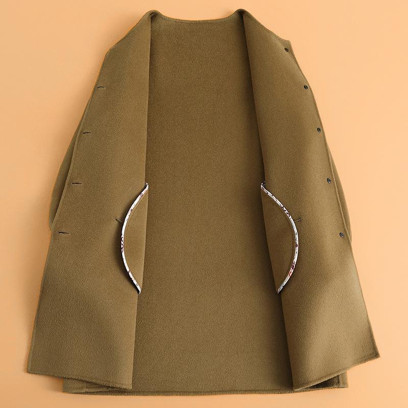 Autumn new silhouette new versatile double-sided woolen coat coat women's double-sided wool coat