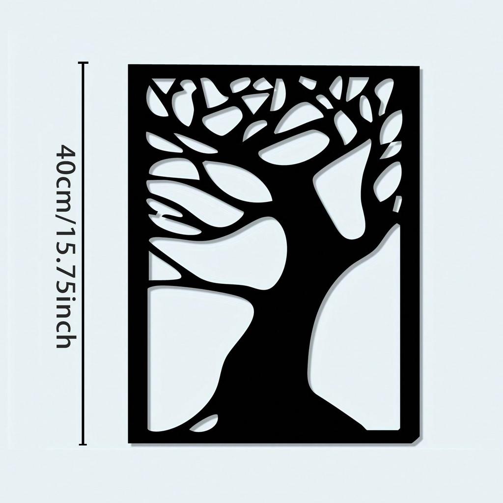 Metal Tree Outline Wall Art Heavy Duty Rust Proof Minimalist Design Farmhouse Decor Holiday Gift