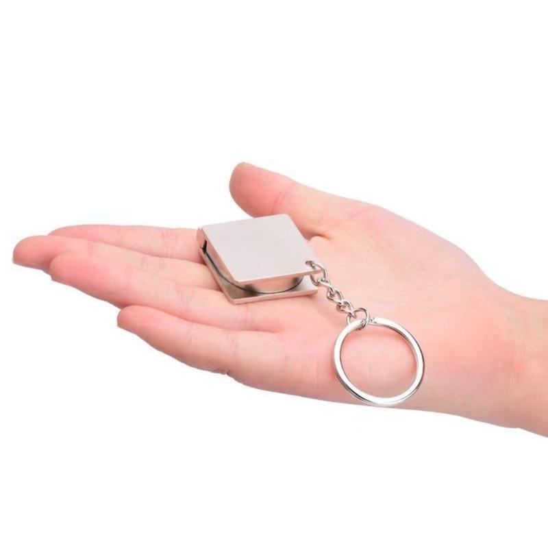 Light Weight Measuring Tape With Secure Keychain And Flexible Steel Blade Construction Retractable Ruler