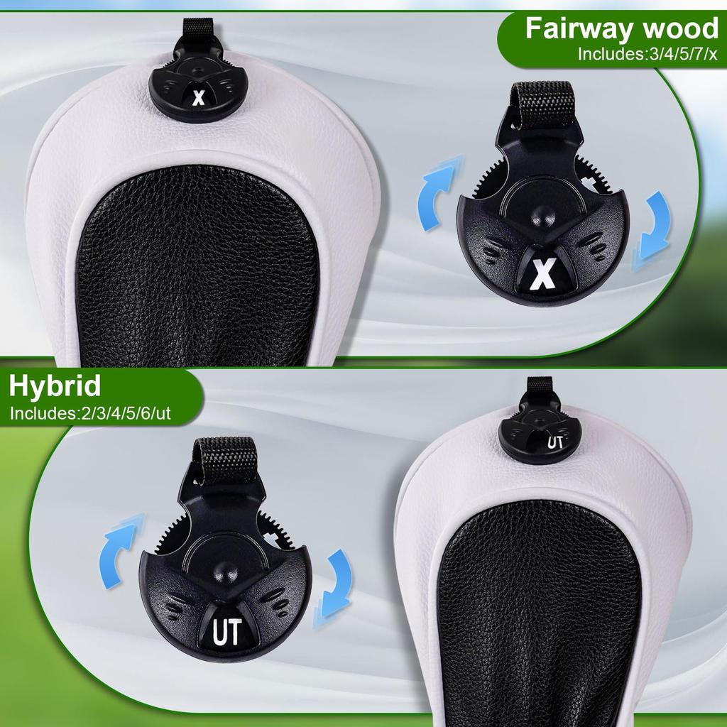 Big Teeth Golf Set Individual Golf Wood Cover Golf Cover for Fairway and Utility Headcovers, 3-Piece (1FUT) / Set, Driver, Wood, (FW)