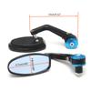 Bike Mirror Bicycle Mirrors Handlebar Rearview Mirror 360° Rotation Adjustable Wide View for 7/8" 22mm Bar End