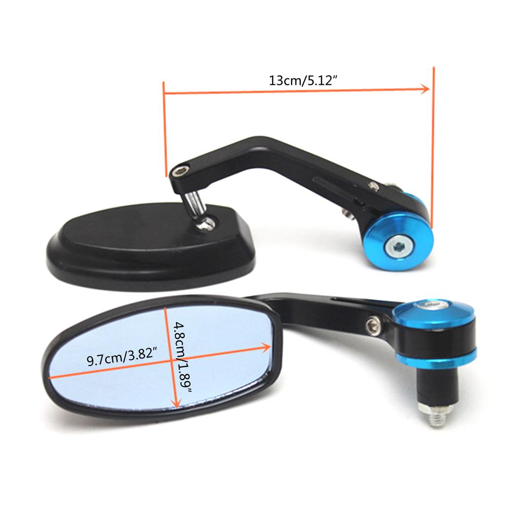 Bike Mirror Bicycle Mirrors Handlebar Rearview Mirror 360° Rotation Adjustable Wide View for 7/8" 22mm Bar End