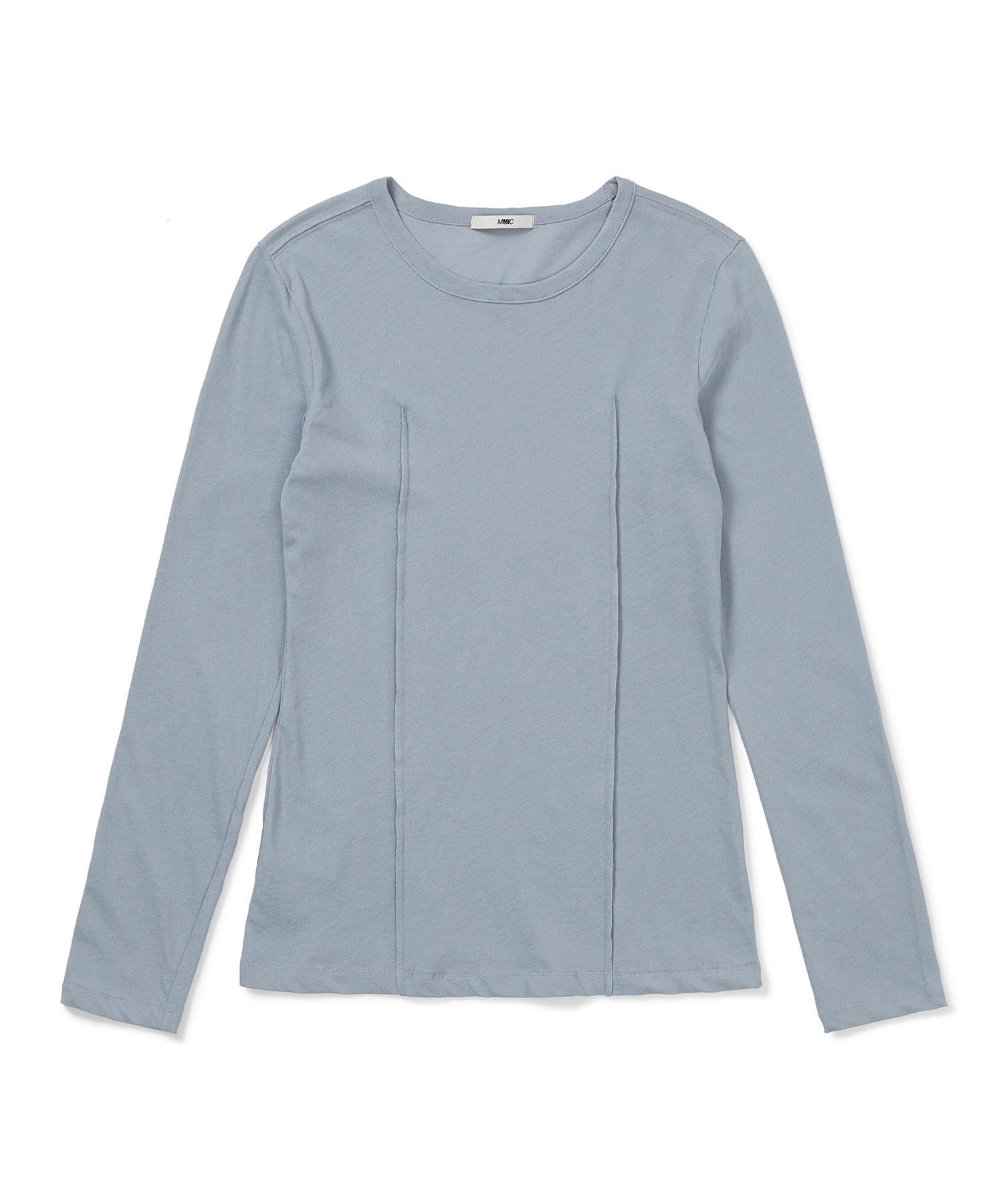 Mmic (Women) Nursing Long Sleeve Ice Cotton Single Diagonal Stripe_Sky Blue M
