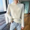 Women's Pure Wool Hooded Knit Sweater with Raglan Sleeves for Autumn and Winter