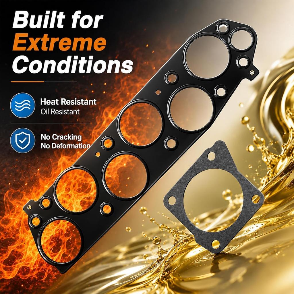 Upper Fuel Injection Plenum Gasket Set, Upper Intake Manifold Gasket Compatible with Honda Odyssey Accord Pilot Acura MDX TSX RL TL Replace # MS