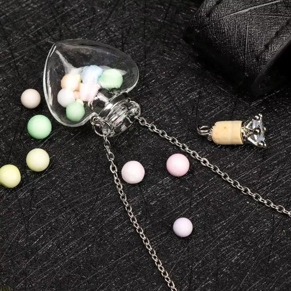 Transparent Openable Necklace Water Drop Mini Bottles Necklace Glaze Vial Pendant Keepsake