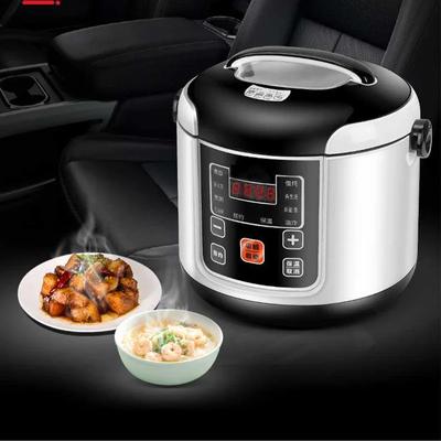 Tragbarer Reiskocher fürs Auto, 2 l, elektrischer LKW-Multikocher, Suppenbrei, Dampfgarer, elektrische Lunchbox, 12 V oder 24 V