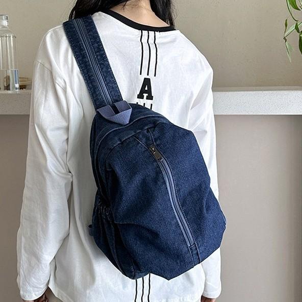 Large Capacity Denim Backpack High School College Student Simple Schoolbag Women's Computer Backpack Fashion