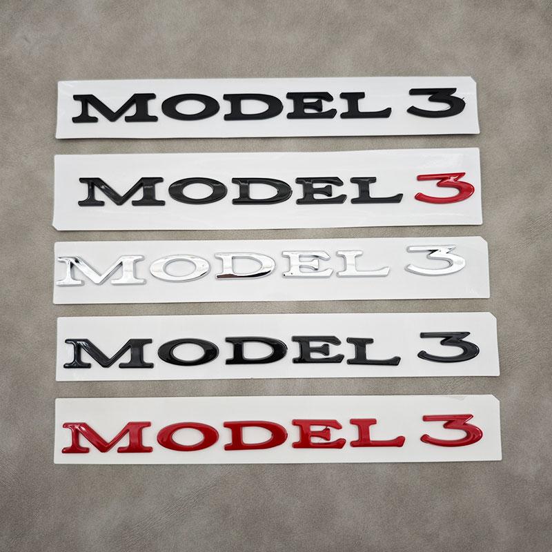 3D ABS Black Model 3 Letters Logo Car Rear Trunk Badge Sticker For Tesla Model X S 3 Y Auto Decal Accessories
