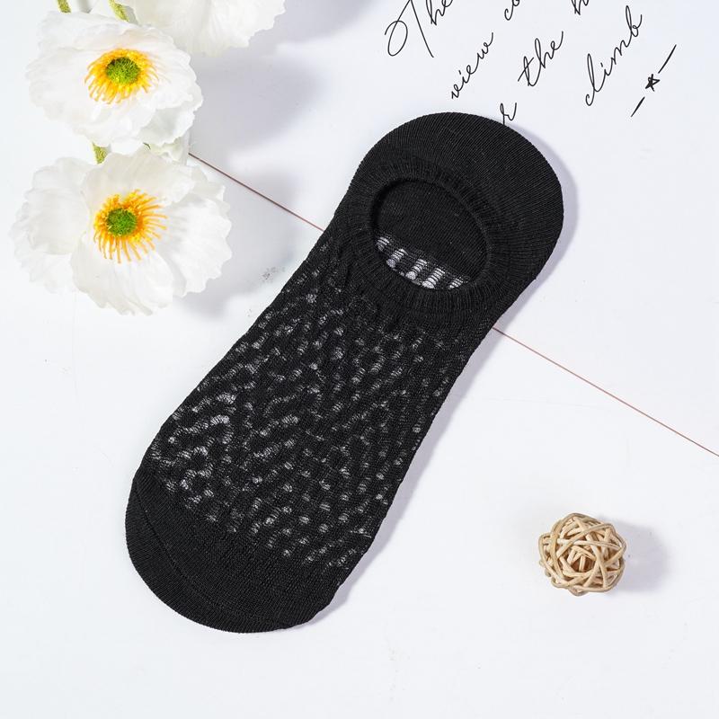 

Квадратные сетчатые носки-лодочки для женщин, летние, тонкие, дышащие, сетчатые, с мелким горлом, для девочек, дышащие, силиконовые, носки-лодочки EUR36-39 чёрный