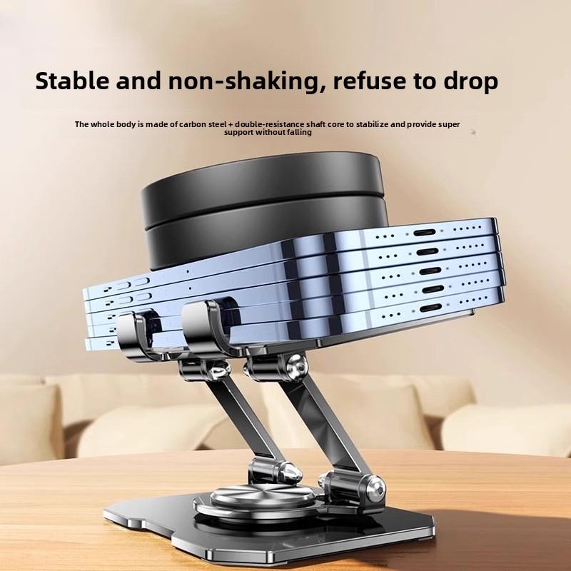 Supporto per Notebook Adatto per IPad, Supporto per Tablet, Supporto in Metallo per Telefono Cellulare, Pieghevole Girevole a 360° da Tavolo per Trasmissioni Live