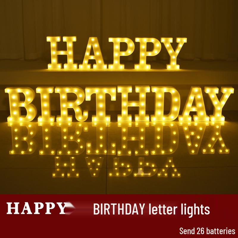 Happy Birthday Light-Up Letter Sign: Surprise Party Decoration for Girls