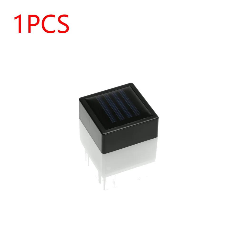 Waterproof Outdoor Column Head Lamp Solar Powered LED Fence Deck Post Lamp for Patio Garden Landscape Decoration