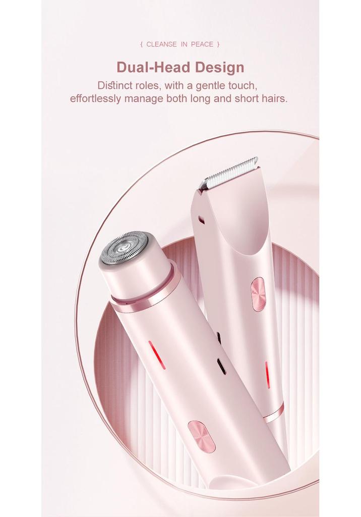 Waterproof Electric Women's Double Head Shaver for Bikini, Underarms, and Intimate Areas