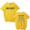 Womens Oversized Loose Fit Cotton T-Shirt With Graphic Print Round Neck Short Sleeve Casual Top