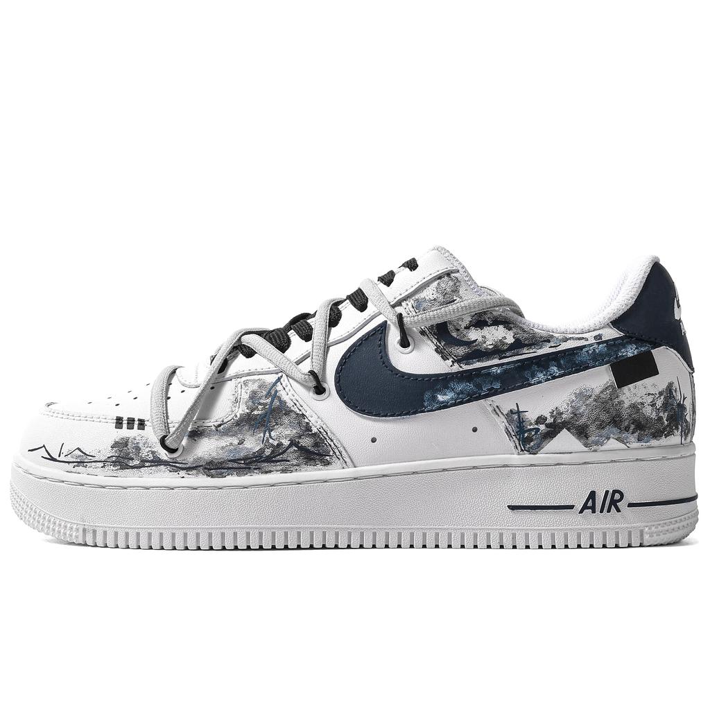 Nike Air Force 1 Leder Rutschfest Dämpfung Abriebfest Niedriger Schaft Skateboard Schuhe Herren Tintenblau CW2288-111(TeamM-S-BOX)