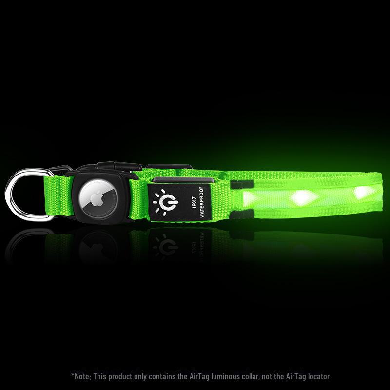 Waterproof LED Pet Collar: AirTag Tracker & USB-Rechargeable Luminous Protective Cover