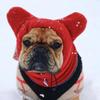 Solid Color Dog Fleece Hats Adjustable Soft Dog Headgear Breathable Comfortable Dog Ears Hoodie Caps for Puppy Dogs