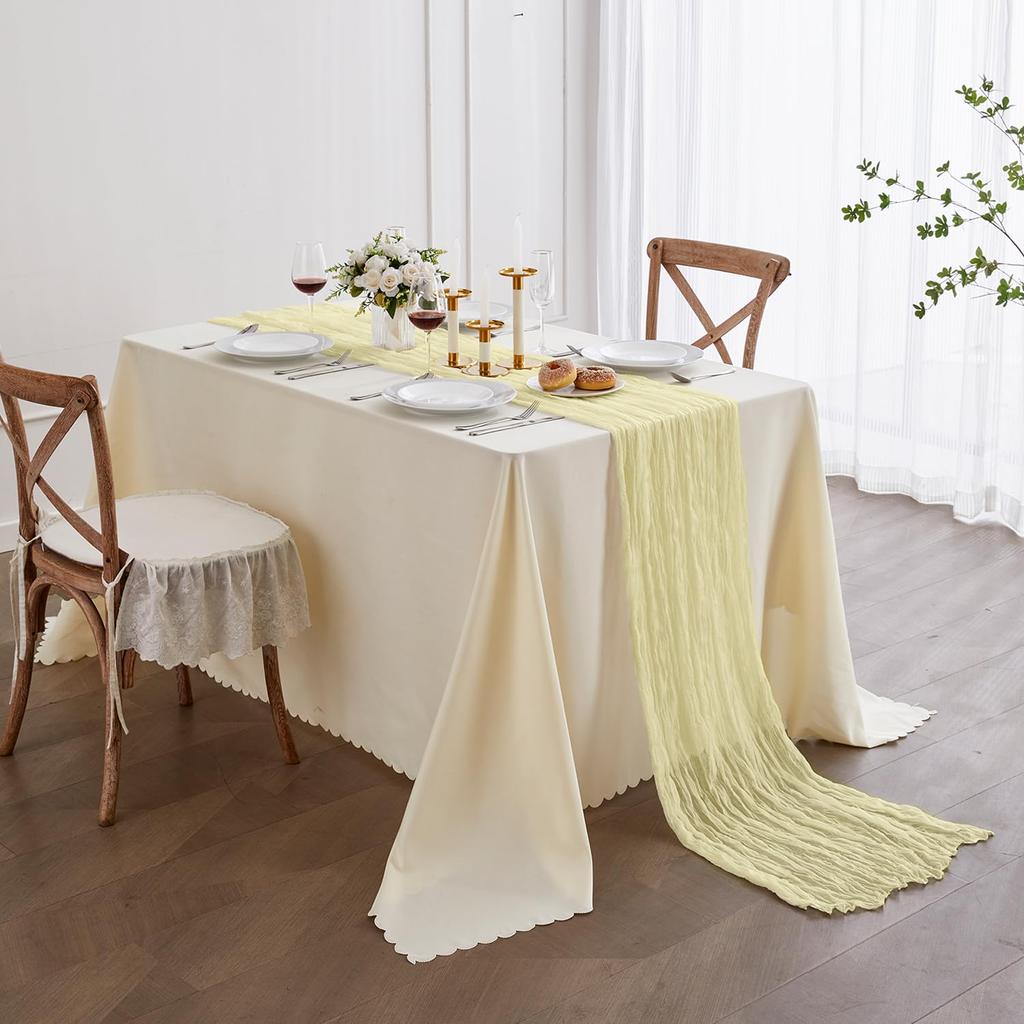 Semi-Sheer Gauze Table Runner, Cheesecloth, Wedding Table Path, Tulle Layout, Event Designing Kitchen Dining Decor