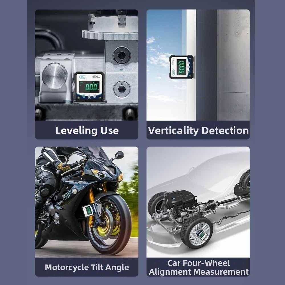 Digital Display Level Angle Gauge With Magnetic Base 4x90° Electronic Angle Protractor IP54 Waterproof Inclinometer Box