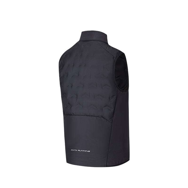 Men's ANTA Vests Unisex Black Stand Collar Moderate Straight Fit