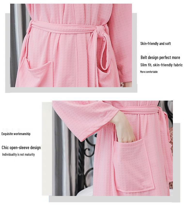 Women's Spring/Summer Lightweight Yukata: Sexy, Quick-Drying, Absorbent, Plus-Size Pajamas Robe