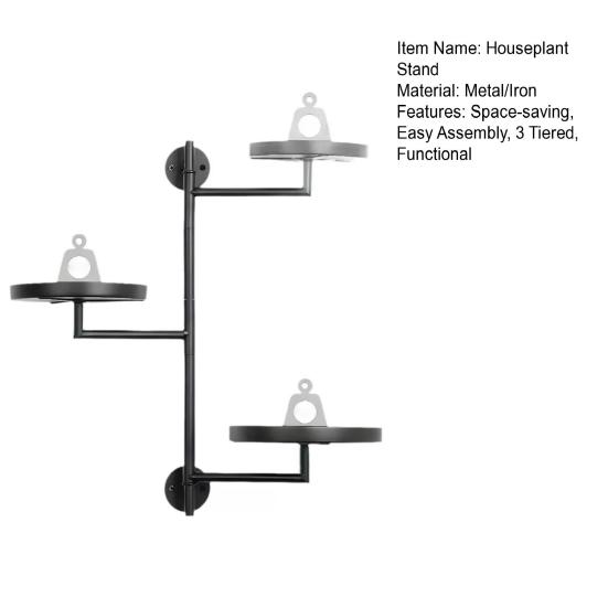 Rotating Wall Plant Stand Window Plant Display Stand Potted Plant Holder 3 Tiered Floating Plant Shelf for Home Houseplants