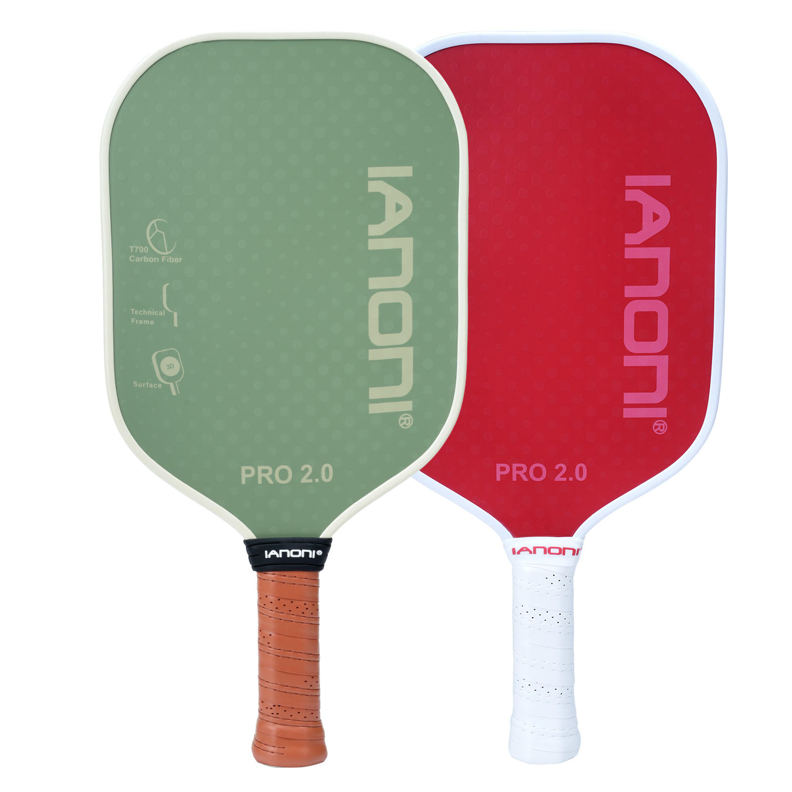 IANONI Racchetta Pickleball PRO 2.0 16mm T700 Controllo Solido e Potenza Racchetta Professionale da Pickleball rosso