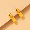 Yousheng 1 Pair Stud Earrings Zipper Shape Plated Jewelry Cartoon Candy Color Ear Studs for Party