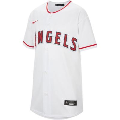 X Maillot de Baseball MLB Enfant Collaboration Doux Confortable Respirant Décontracté Sport Manches Courtes Los Angeles Angels Hauts Enfant Blanc HJ7859-100