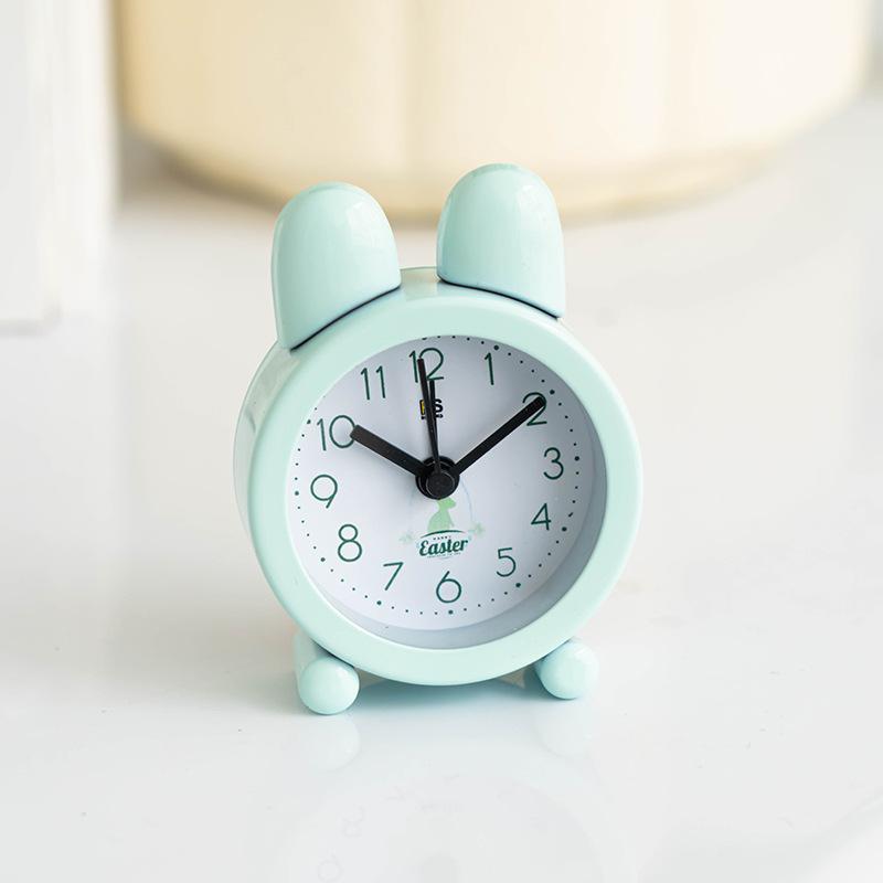 Mini rabbit head cute alarm clock student desktop bedside with keychain alarm clock