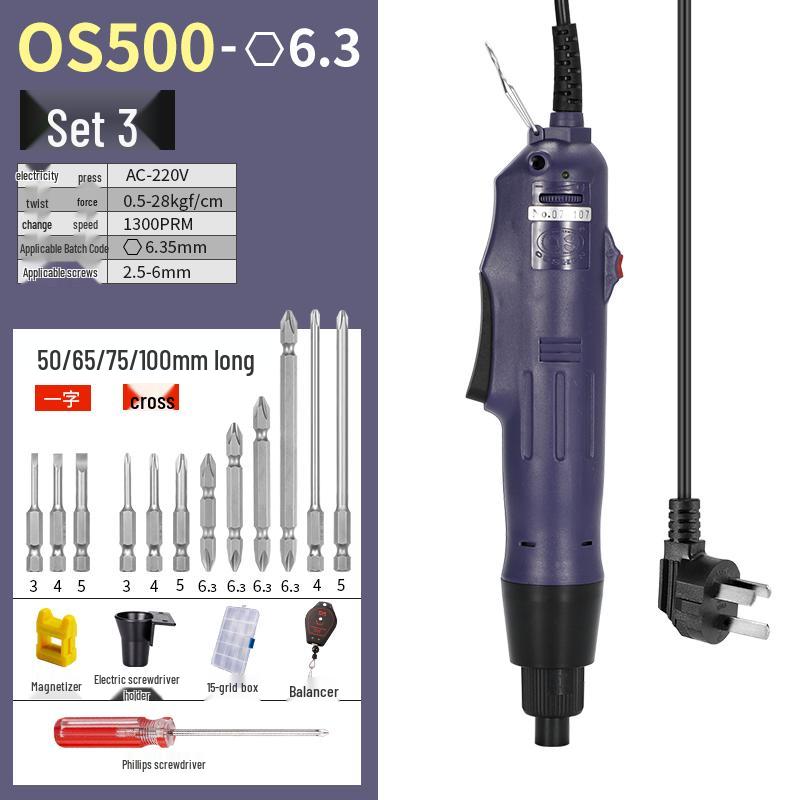 Oushen 801800 Electric Screwdriver Set with High-Quality Motor and Straight Handle for Household Use