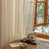 Boho Style Voile Tulle Curtains Hollow Lace Tassels Curtain Blackout Curtains  Home Decor