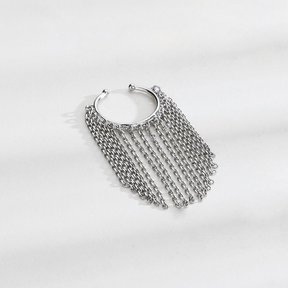 

Long Tassel Ear Clip No Piercing Earrings for Women Cool Girl Unique Chain Earcuff Jewelry Party
