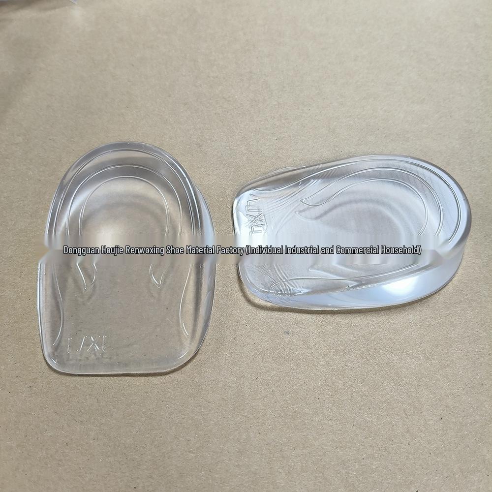 U-Shaped Silicone Height Boost Pads: Transparent, Anti-Slip, Shock-Absorbing Heel Insoles for Sports