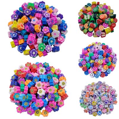 Faccina mista di frutta a forma di girasole distanziatore perline di argilla polimerica perline di tamburo per la realizzazione di gioielli accessori fatti a mano fai-da-te