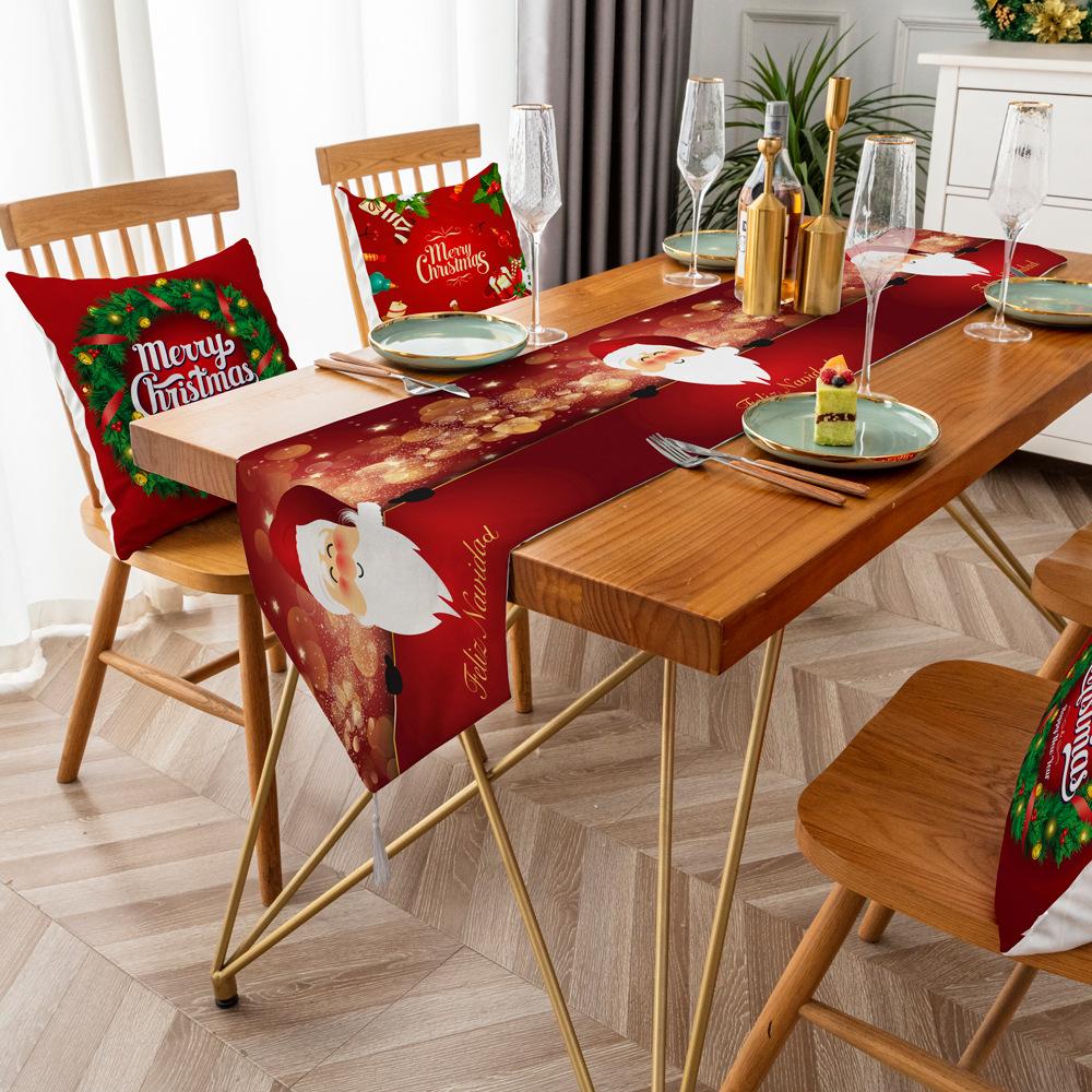 Christmas Table Flag Christmas Decoration Dining Table Coffee Table Tablecloth Holiday Gifts
