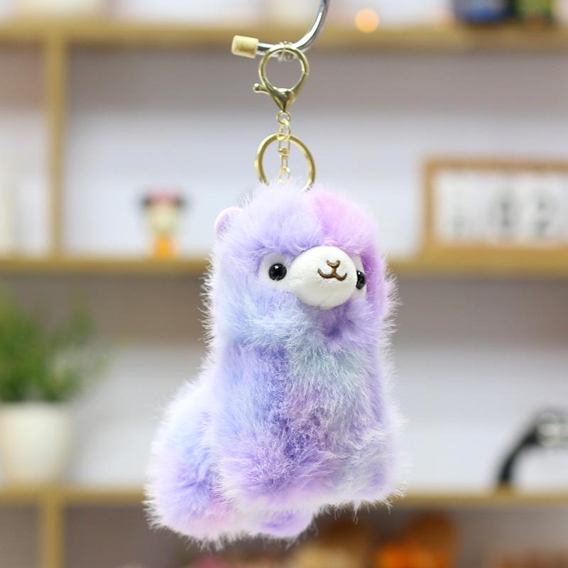 New Mink Fleece Alpaca Plush Keychain, Cute Mini Sheep Doll Pendant, Creative Bag Hanging Ornament