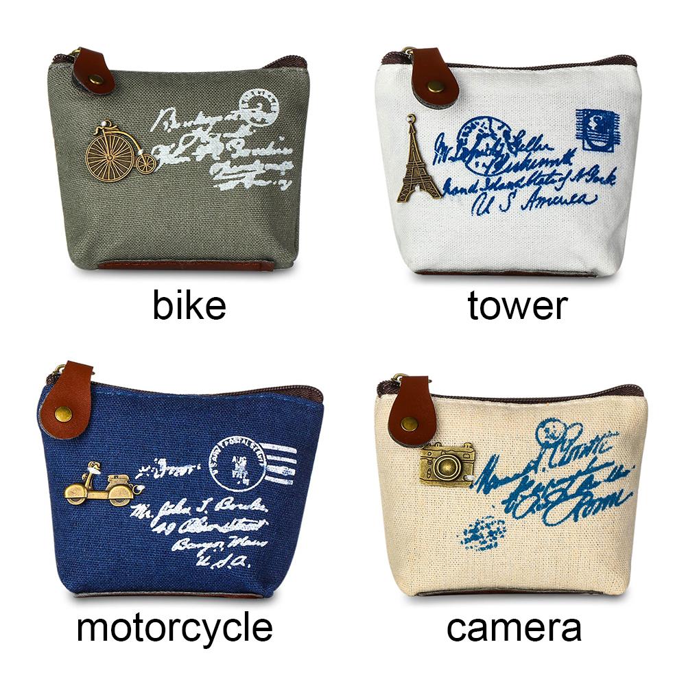 Retro Münzbörse Clutch Bag Große Kapazität Canvas Geldbörse Mini Münztasche Reißverschluss Schlüsseltasche Klassische Schlüsseltasche