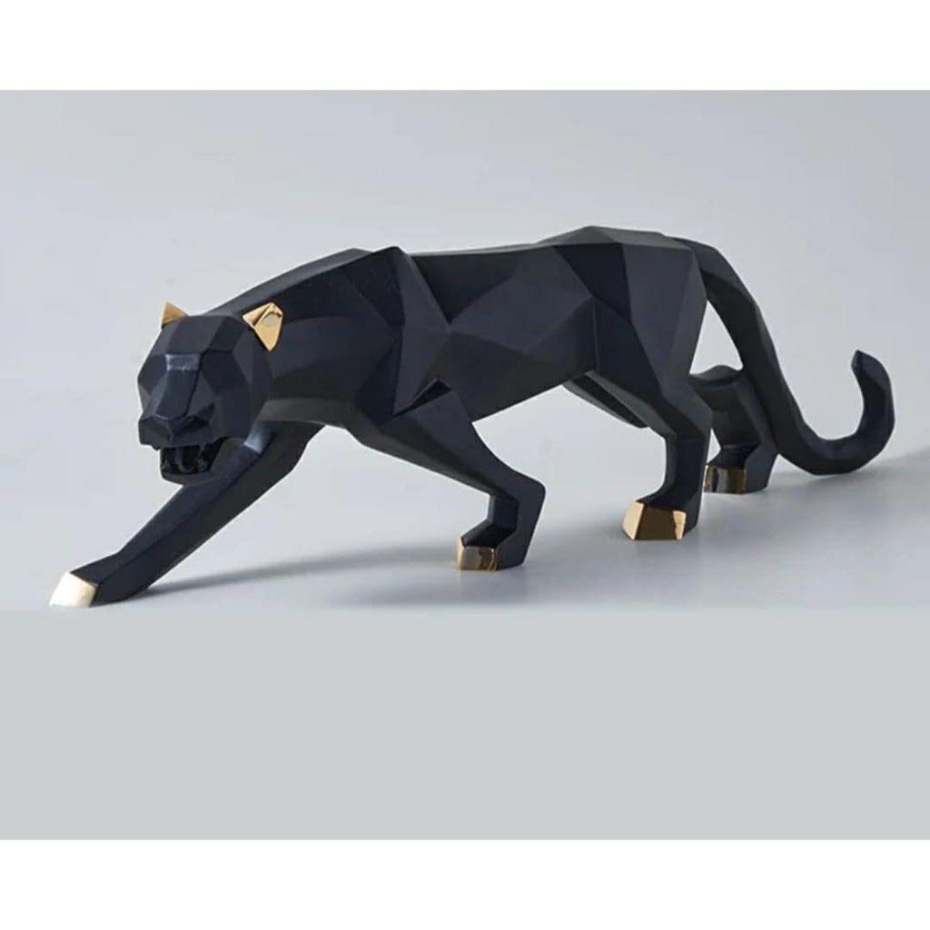 Resin Black Jaguar Showpiece For Home Decor/Black Panther Statue For Living Room Decor, Cheetah Showpiece Office Decor Item, Pack of 1