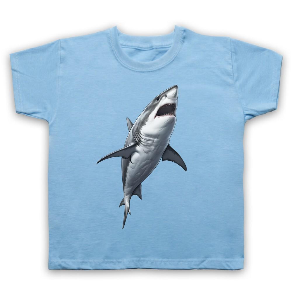 

Great White Shark Illustration Apex Predator Sealife Sea Kids Children S T-Shirt L