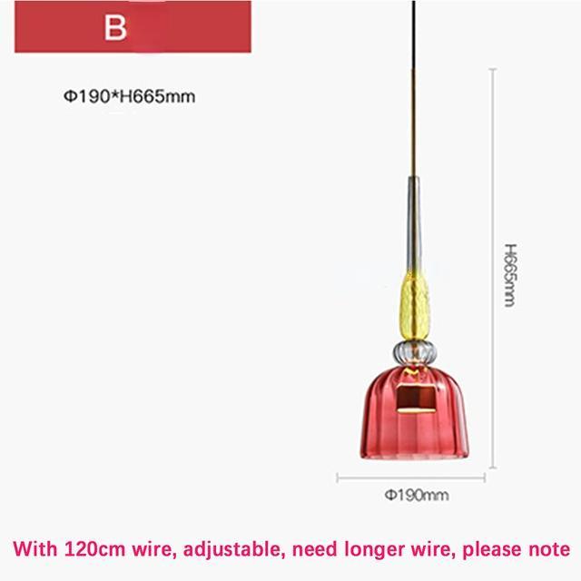 

Красочные светодиодные подвесные светильники для украшения дома, лампа для гостиной, спальни, комнатная стеклянная подвесная лампа, светильники B