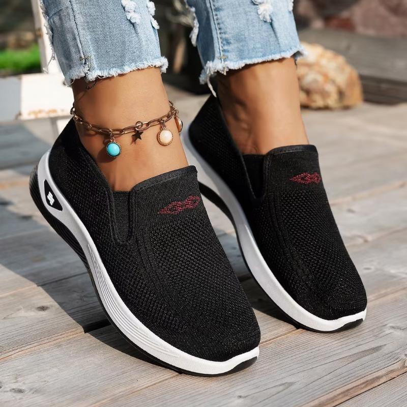 Women's Breathable Knit Slip-On Sneakers Lightweight, Comfortable Walking Shoes for All-Season Casual Outdoor Activities