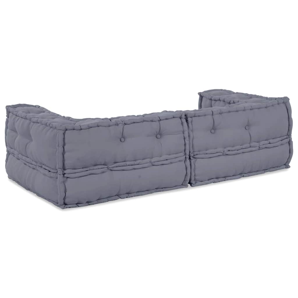 Modular Sofa Set 3 Pcs Grey 140 X 70 X 36 Cm Fabric