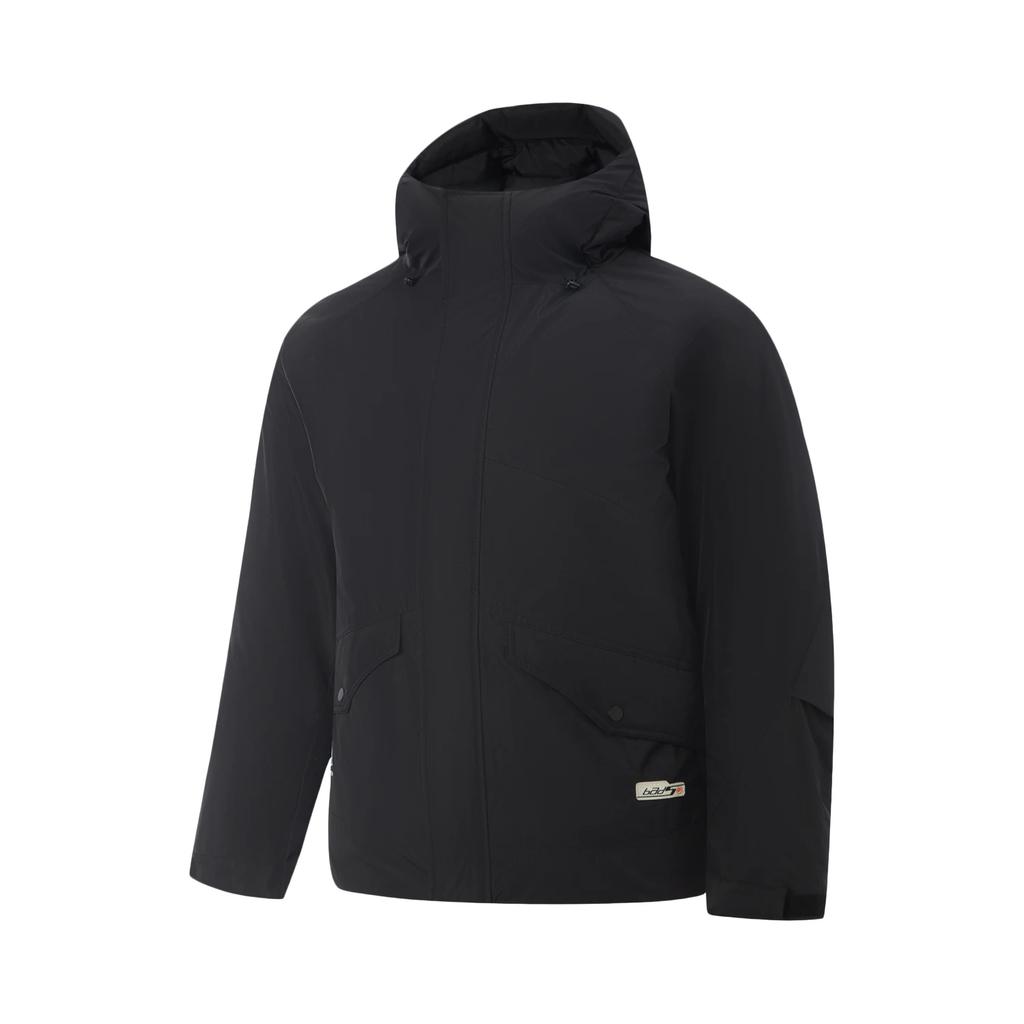 Li-Ning Anti-Five Series Solid Color Zipper Hooded Versatile Casual Down Jacket Men outerwear AYMV355-3